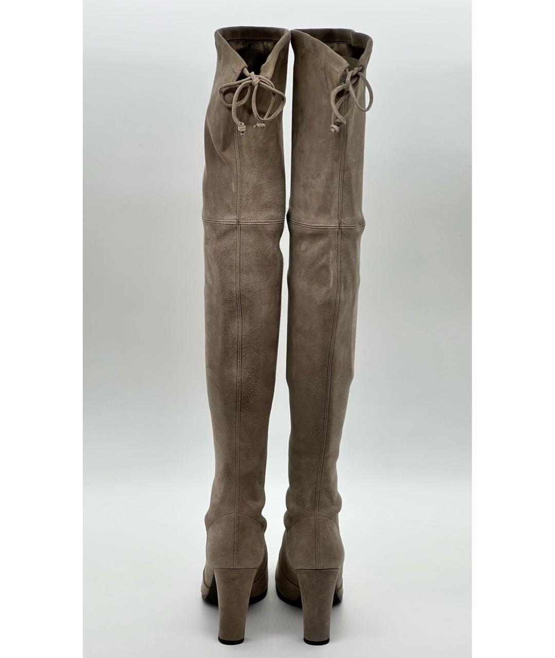 STUART WEITZMAN Серые замшевые ботфорты, фото 3