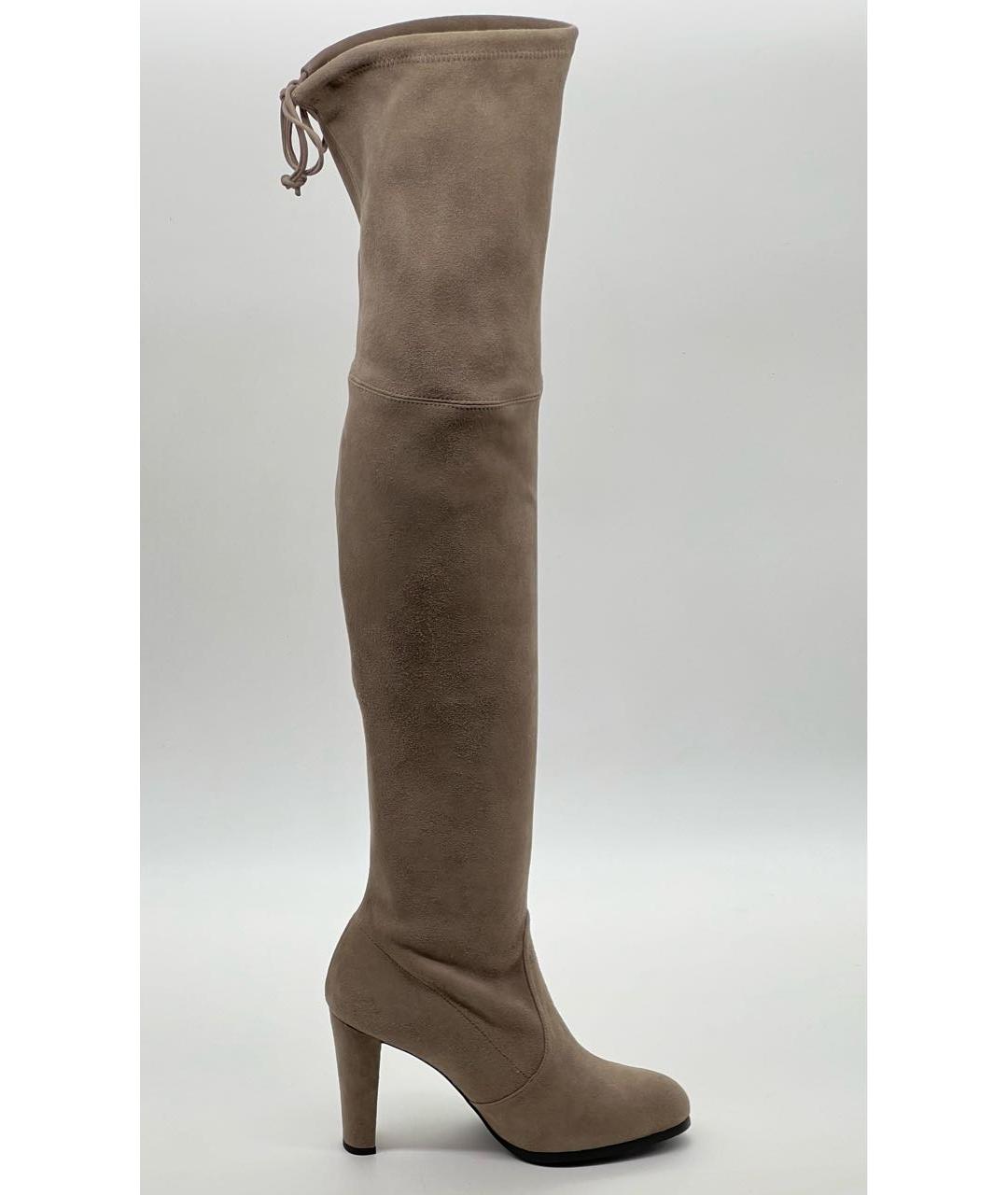 STUART WEITZMAN Серые замшевые ботфорты, фото 5