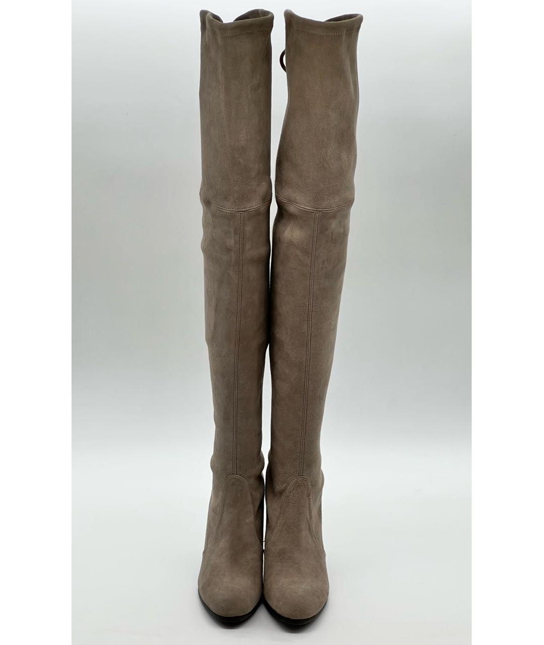 STUART WEITZMAN Серые замшевые ботфорты, фото 2