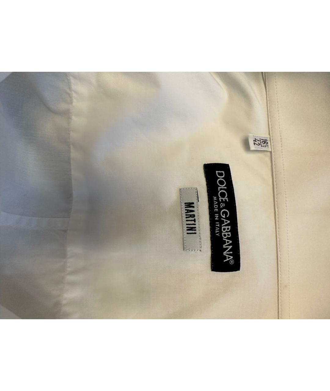 DOLCE&GABBANA Белая хлопковая классическая рубашка, фото 3