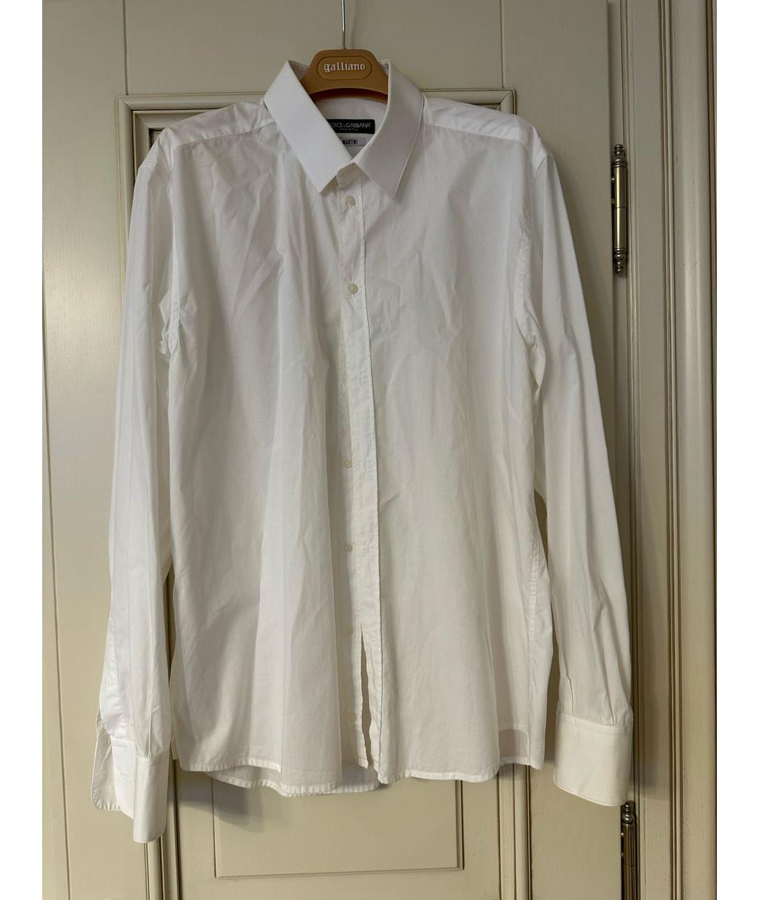 DOLCE&GABBANA Белая хлопковая классическая рубашка, фото 6