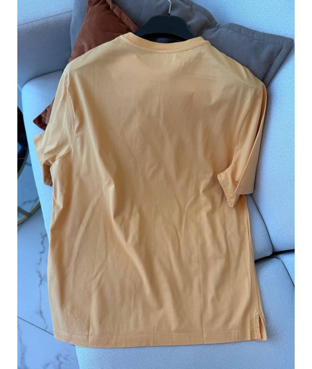 HERMES Оранжевая хлопковая футболка, фото 2