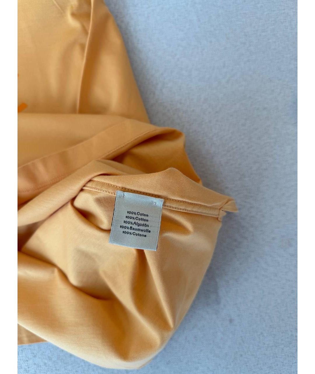 HERMES Оранжевая хлопковая футболка, фото 3