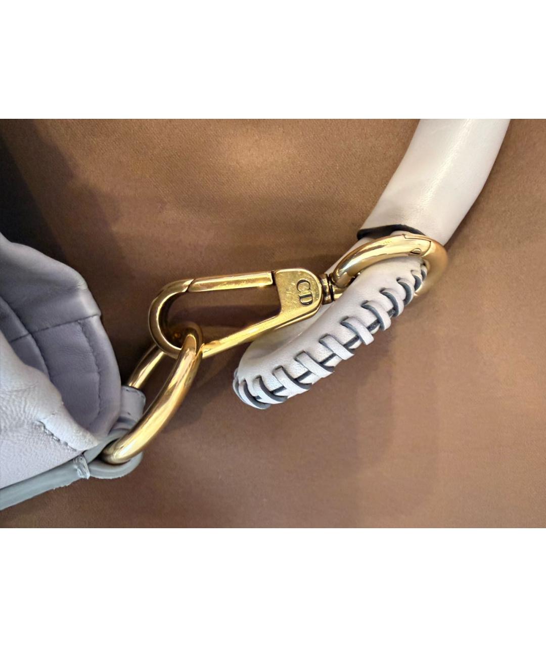 CHRISTIAN DIOR Серая кожаная сумка с короткими ручками, фото 6