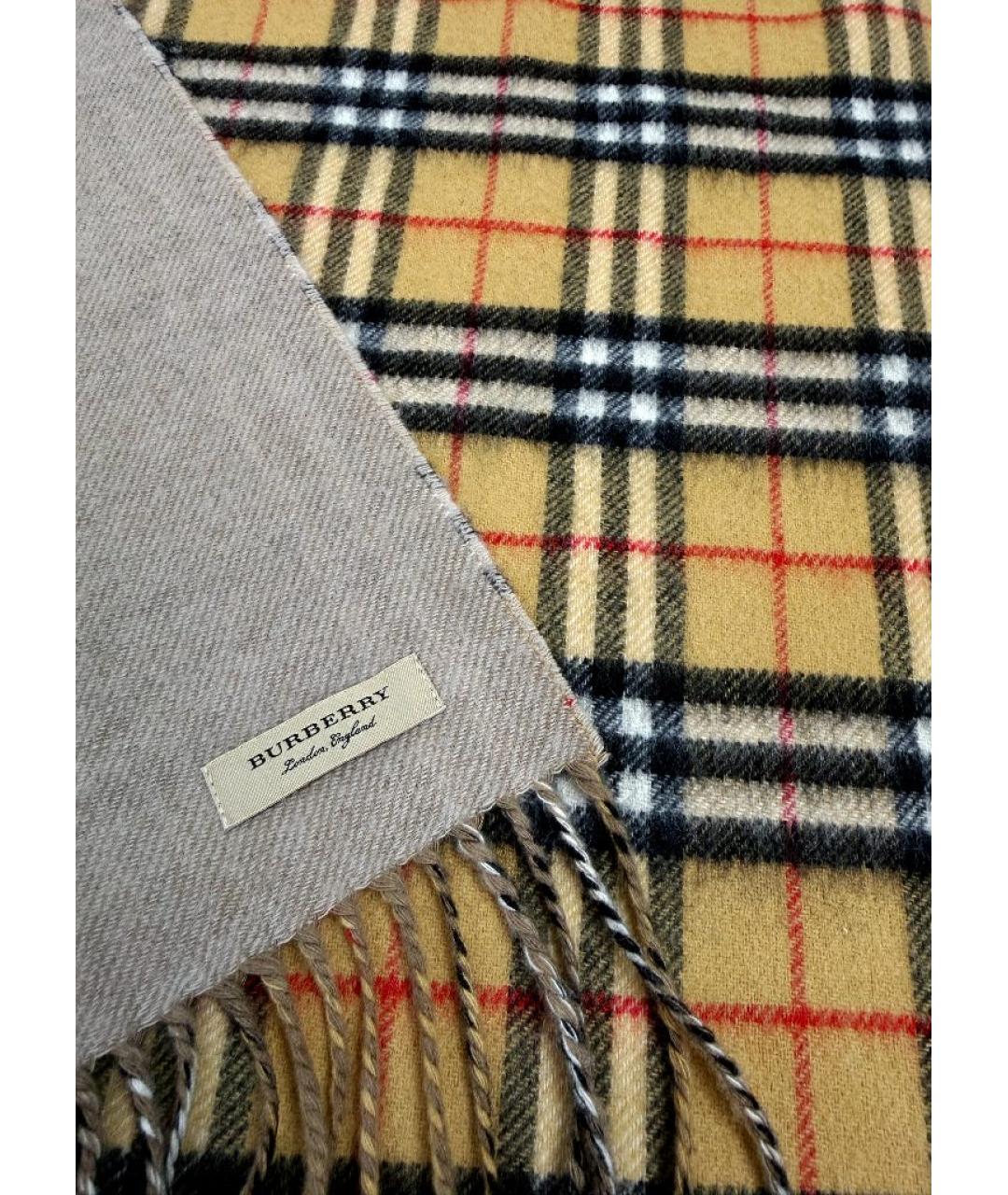 BURBERRY Коричневый кашемировый шарф, фото 2