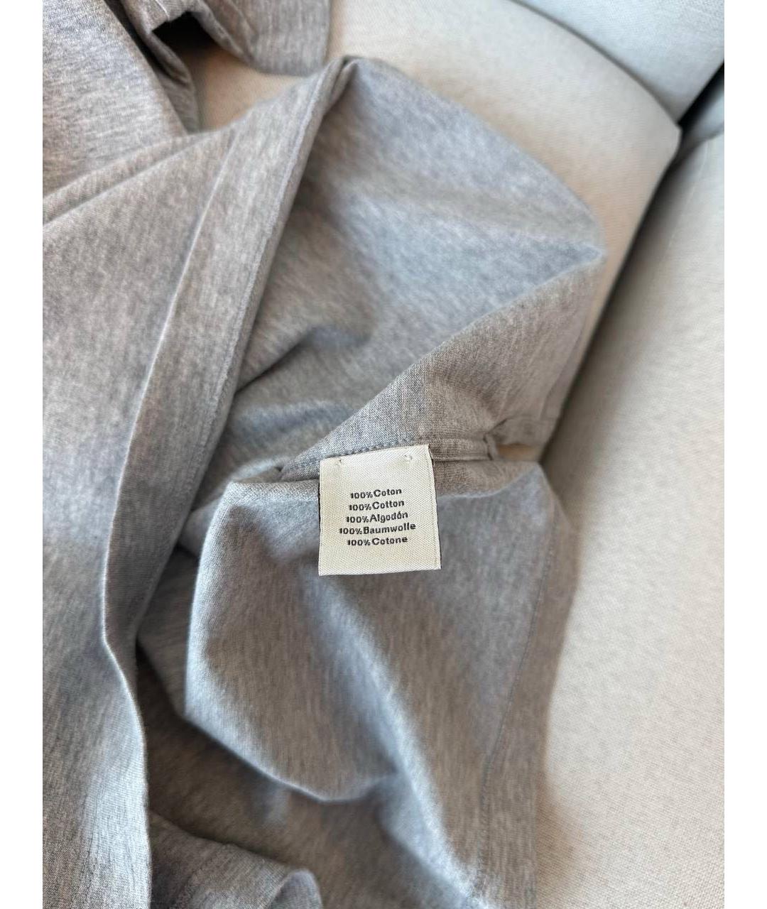 HERMES Серая хлопковая футболка, фото 3