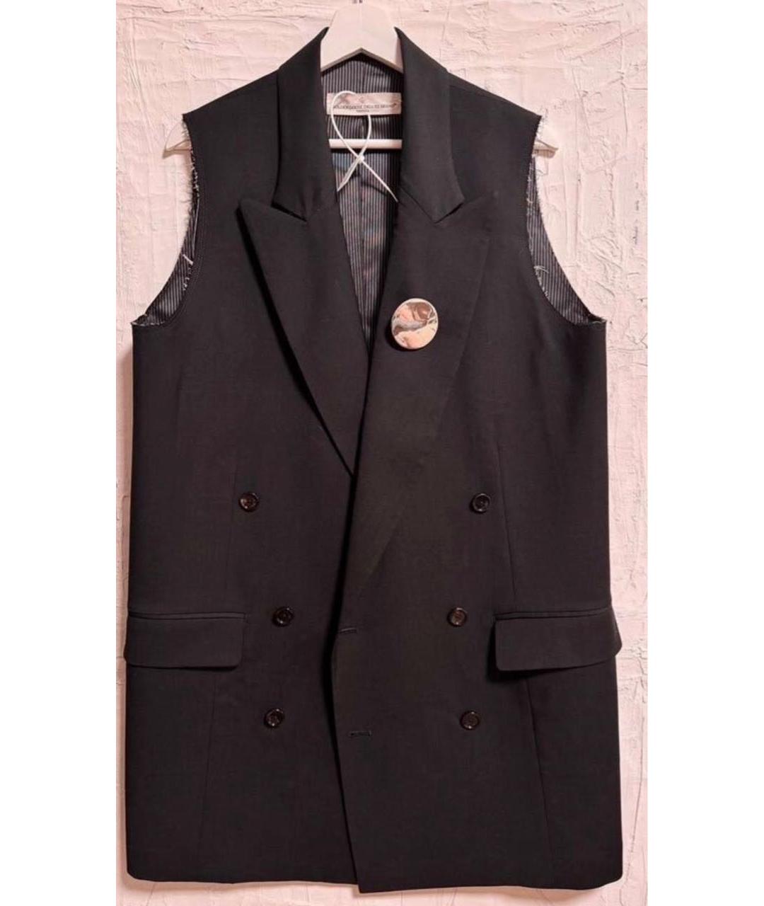 GOLDEN GOOSE DELUXE BRAND Черный шерстяной жилет, фото 5