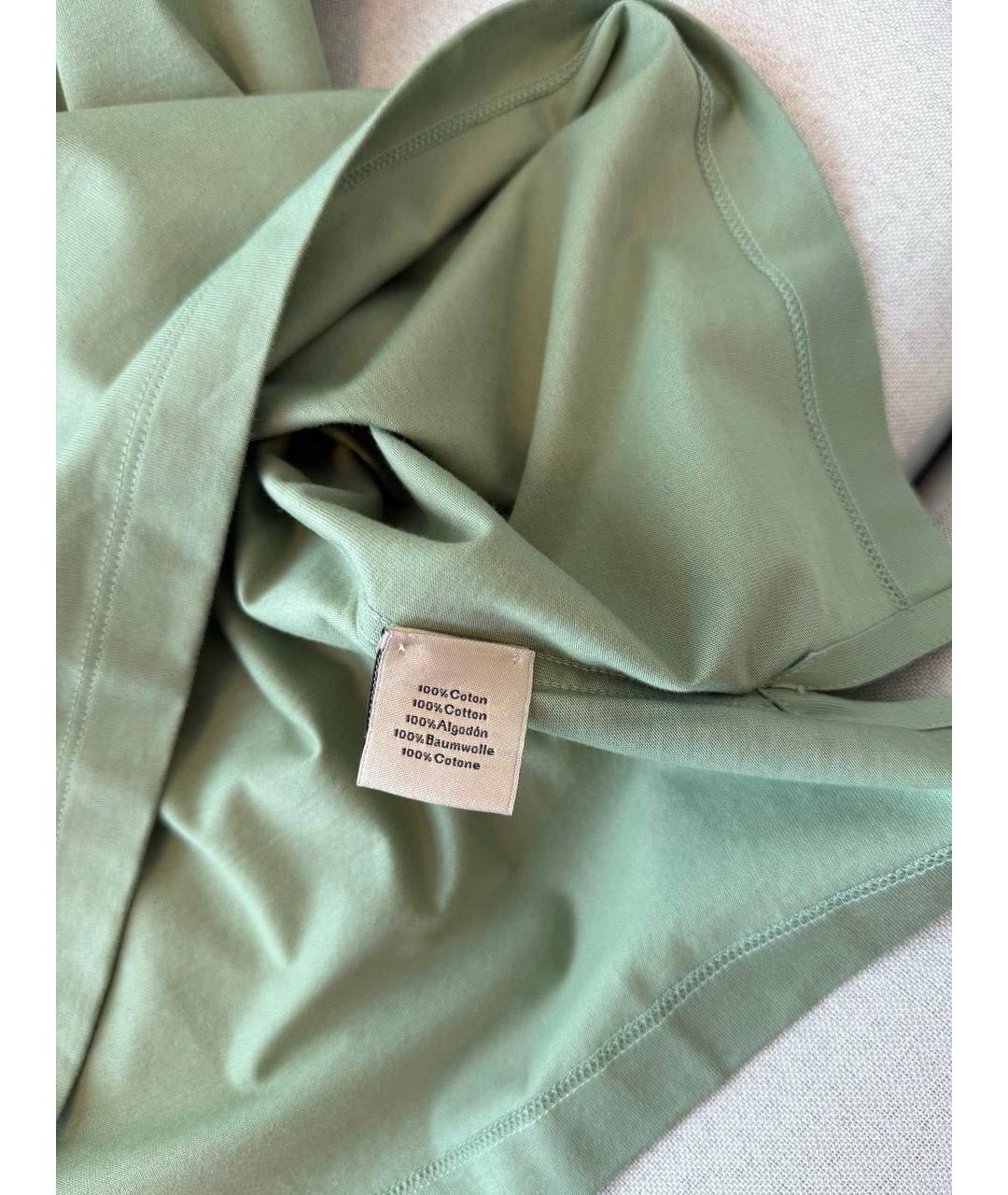 HERMES Зеленая хлопковая футболка, фото 3