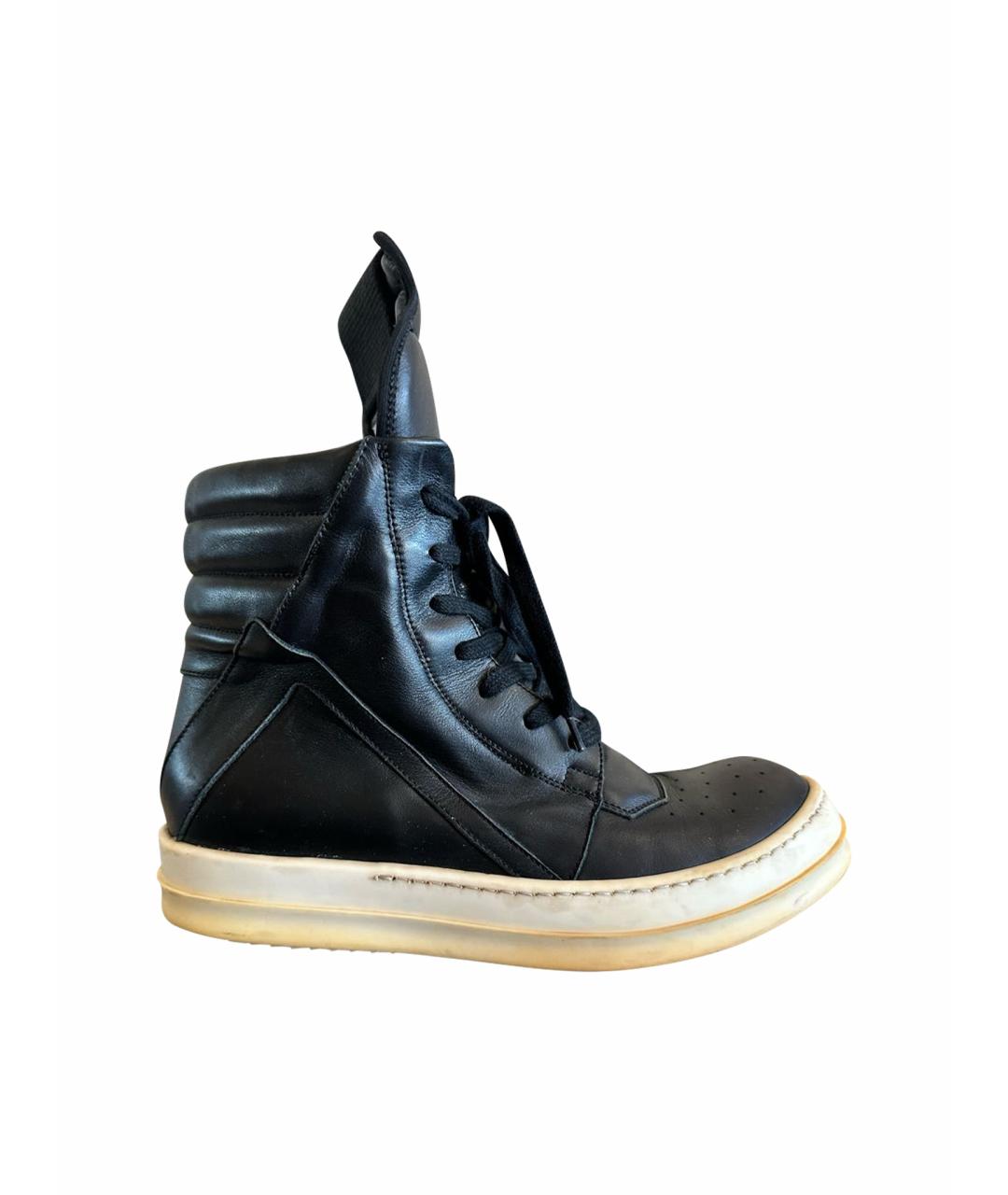 RICK OWENS Черные кожаные кроссовки, фото 9