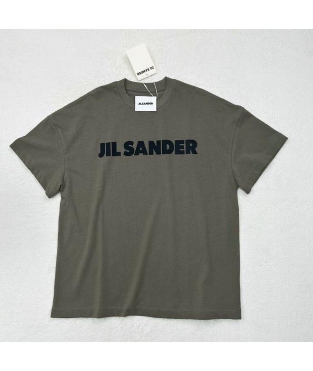 JIL SANDER Хаки хлопковая футболка, фото 6