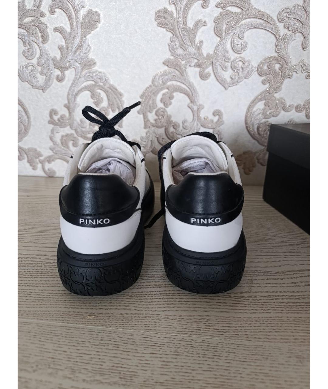 PINKO Белые кожаные кеды, фото 3