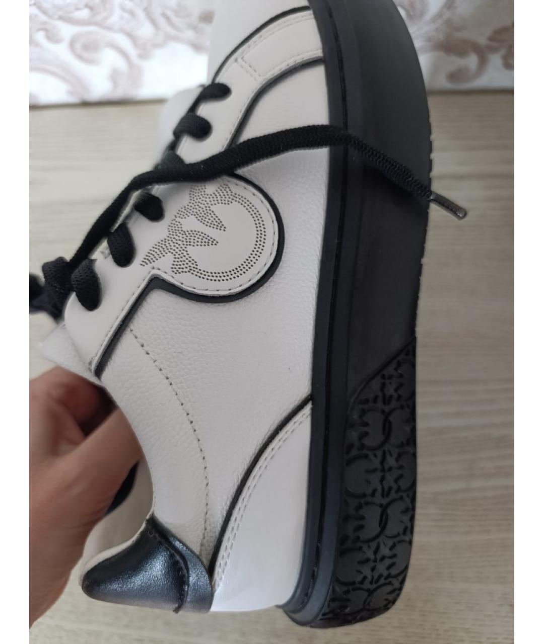 PINKO Белые кожаные кеды, фото 4