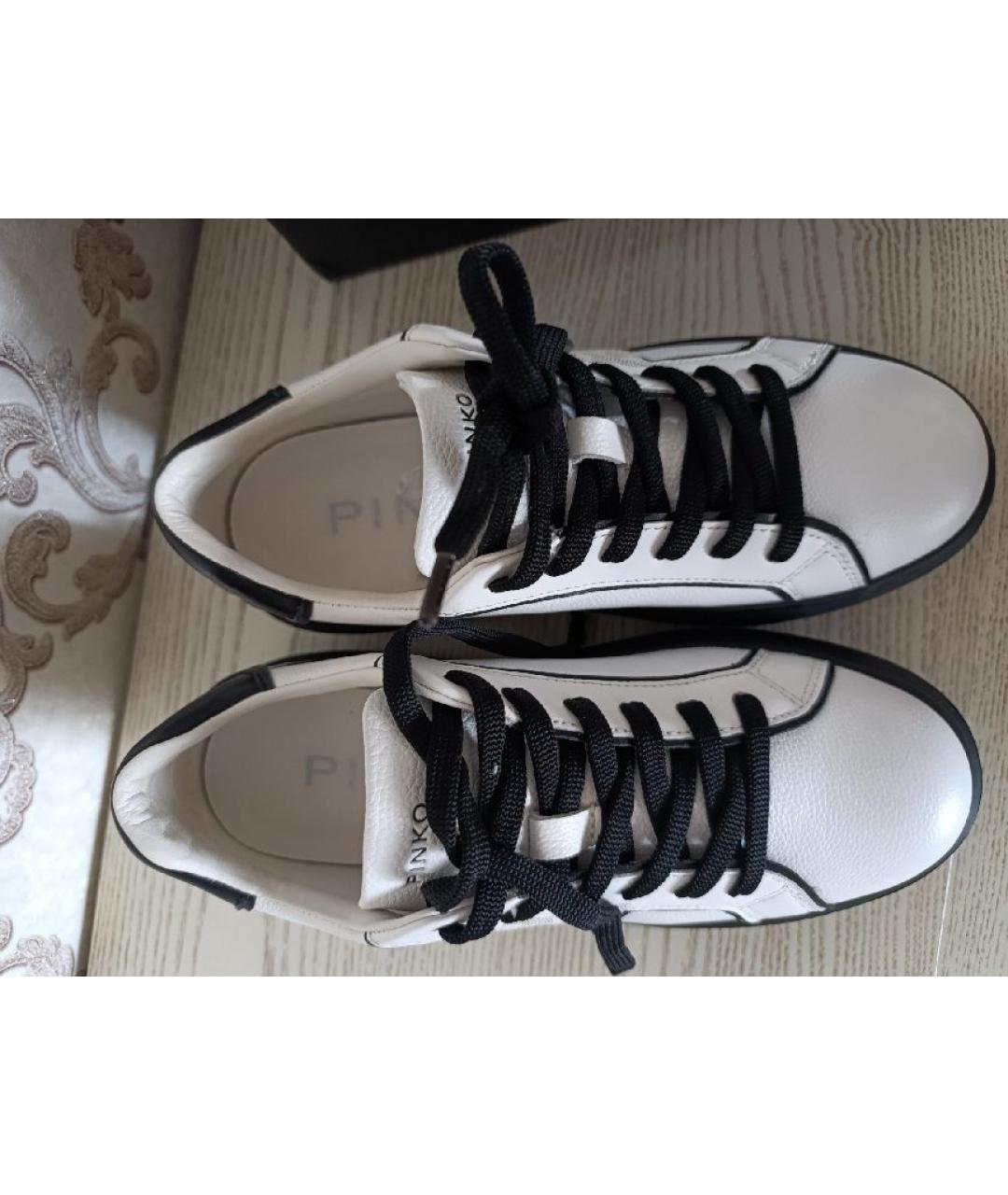 PINKO Белые кожаные кеды, фото 2