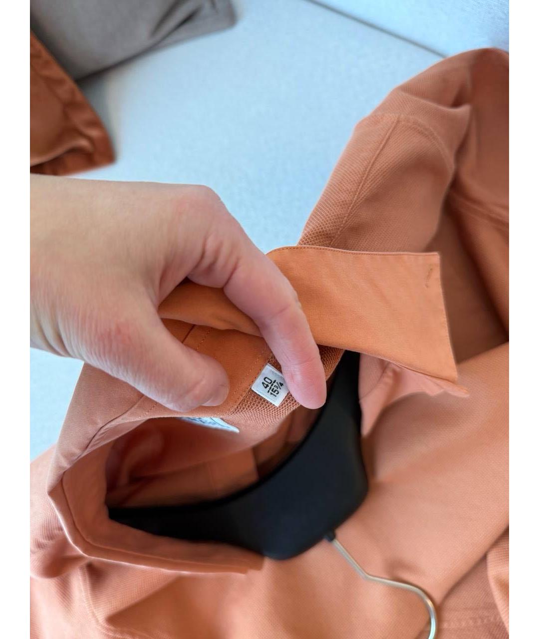 HERMES Оранжевое хлопковое поло с коротким рукавом, фото 3