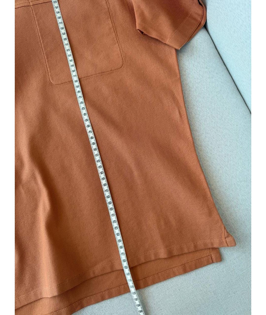 HERMES Оранжевое хлопковое поло с коротким рукавом, фото 4