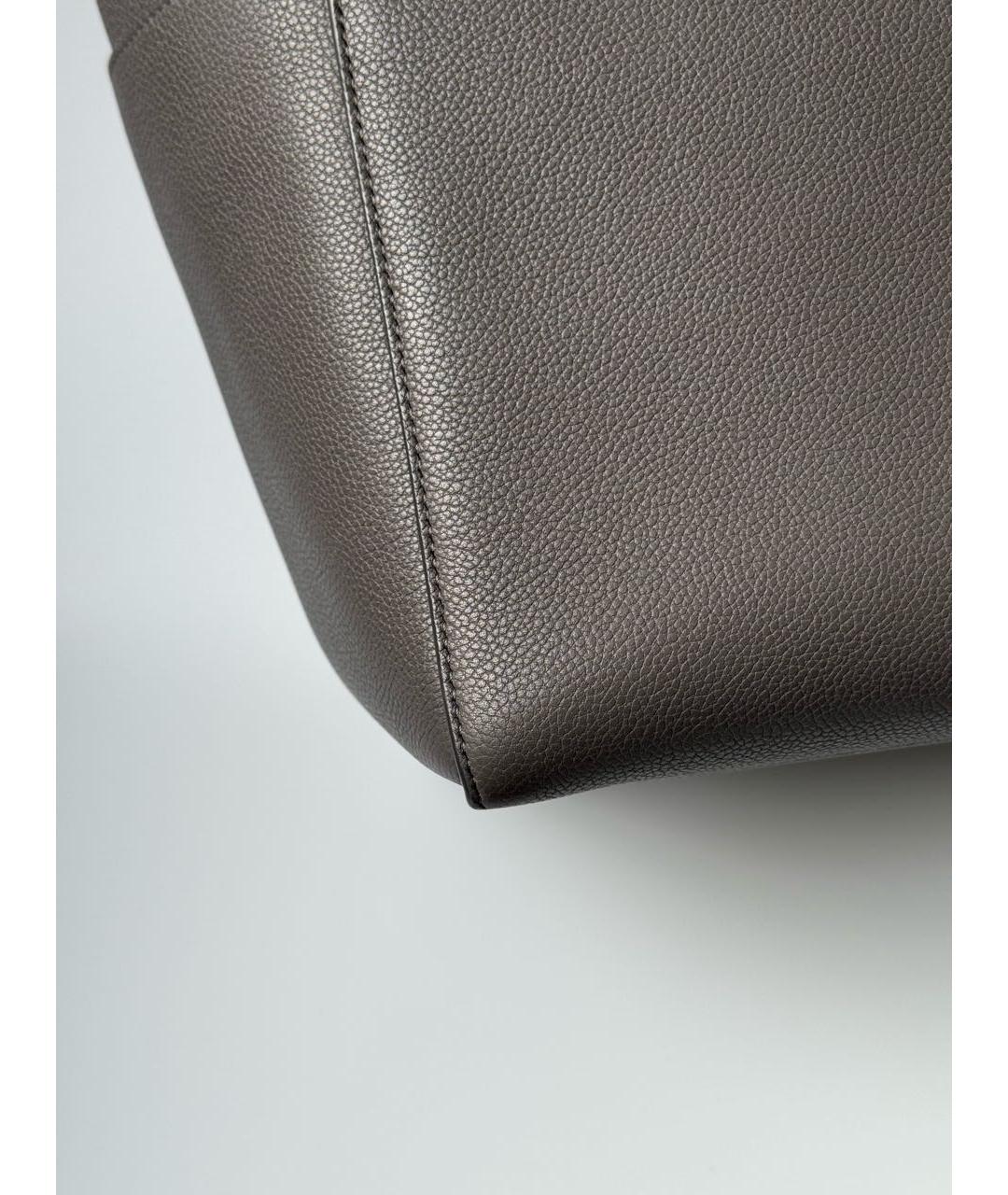 CELINE Серая кожаная сумка тоут, фото 6