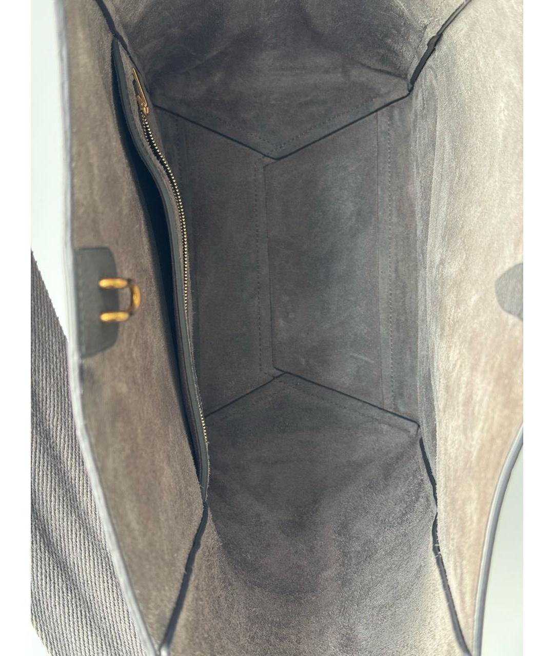 CELINE Серая кожаная сумка тоут, фото 4