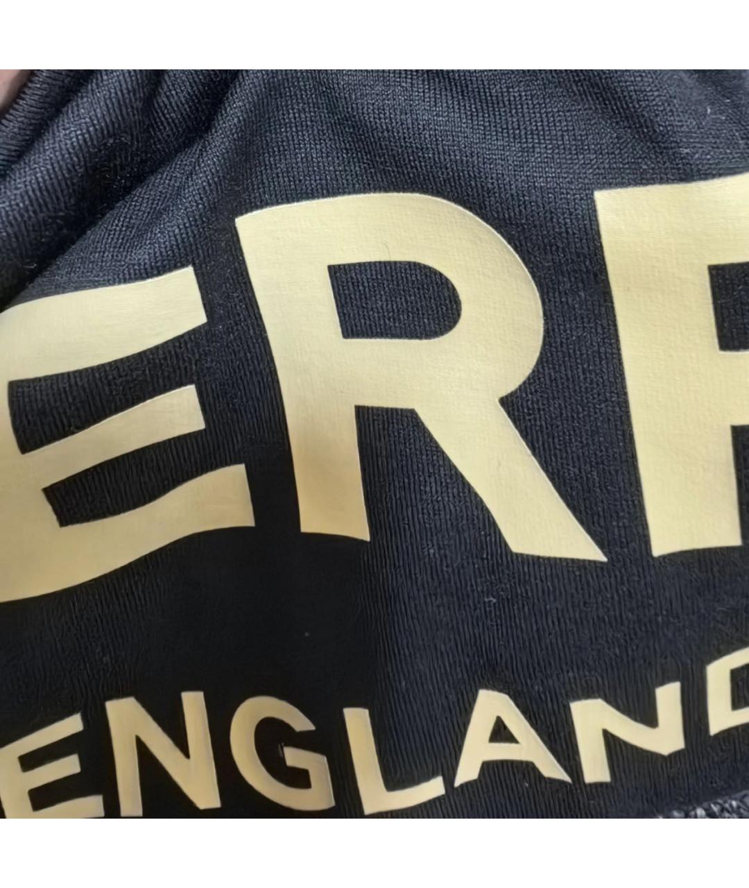 BURBERRY Черная хлопковая футболка, фото 8