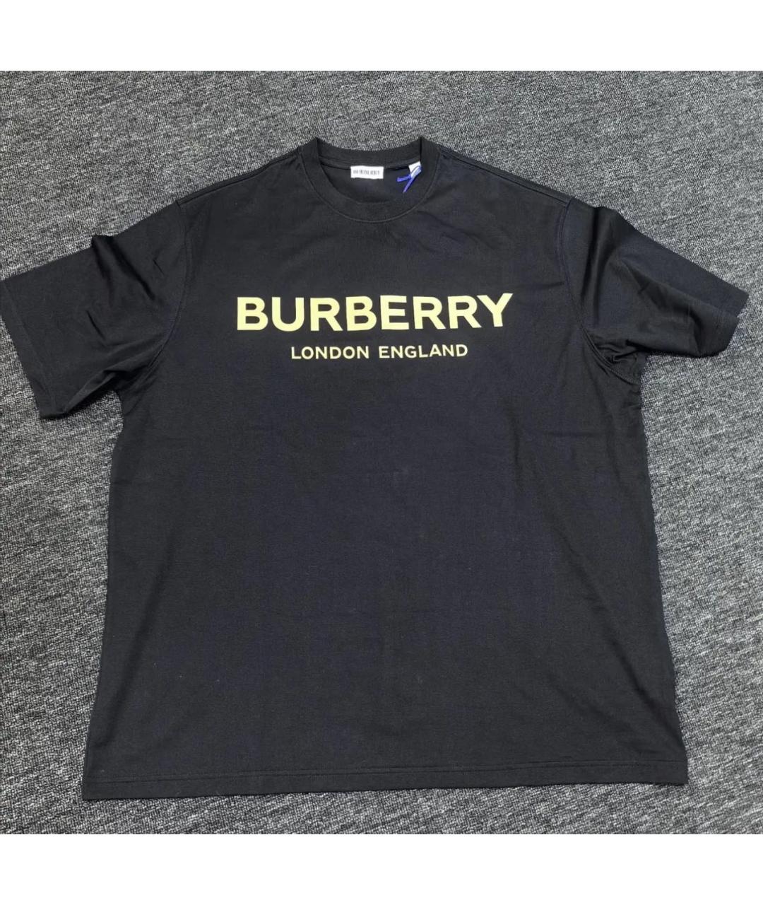 BURBERRY Черная хлопковая футболка, фото 6