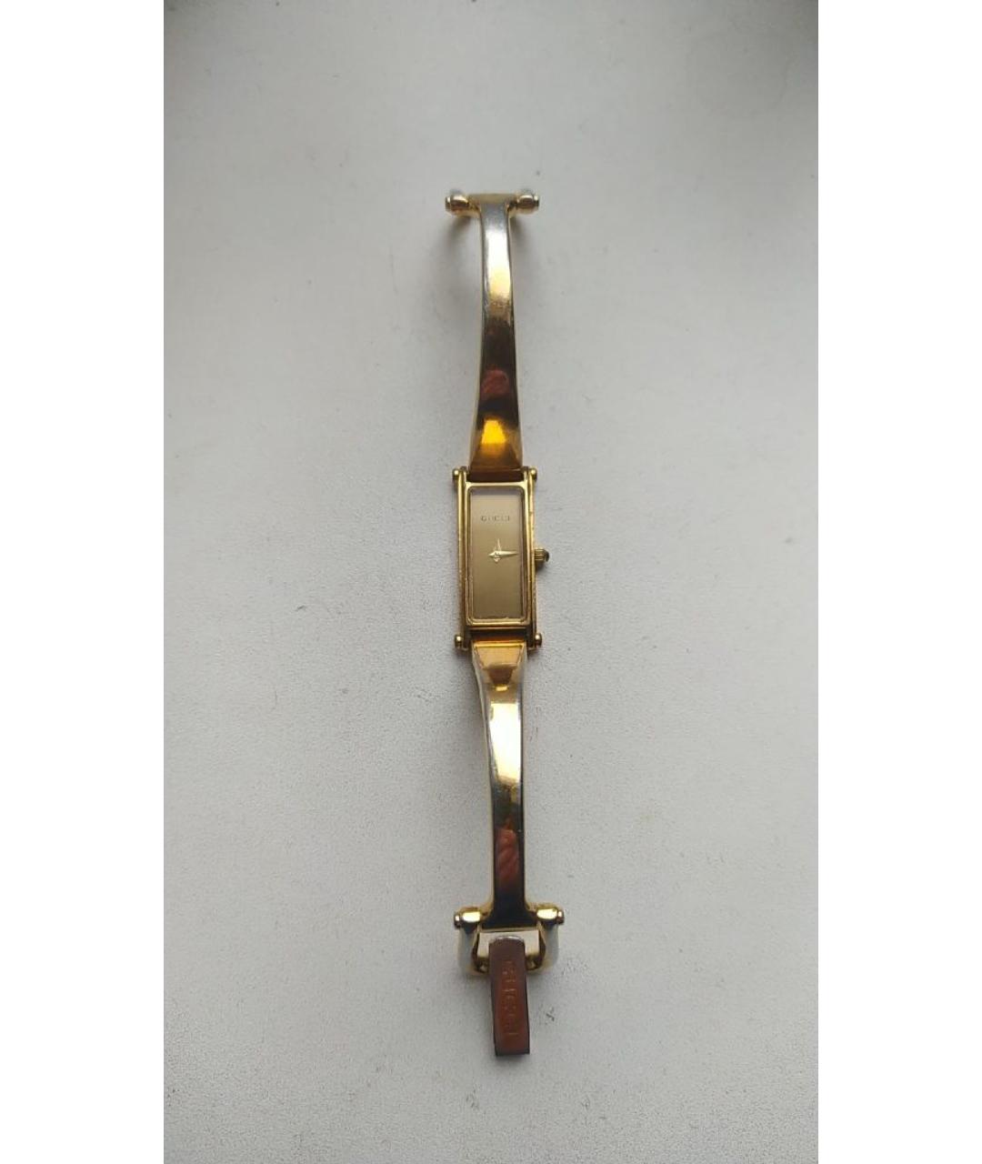 GUCCI Золотые металлические часы, фото 4