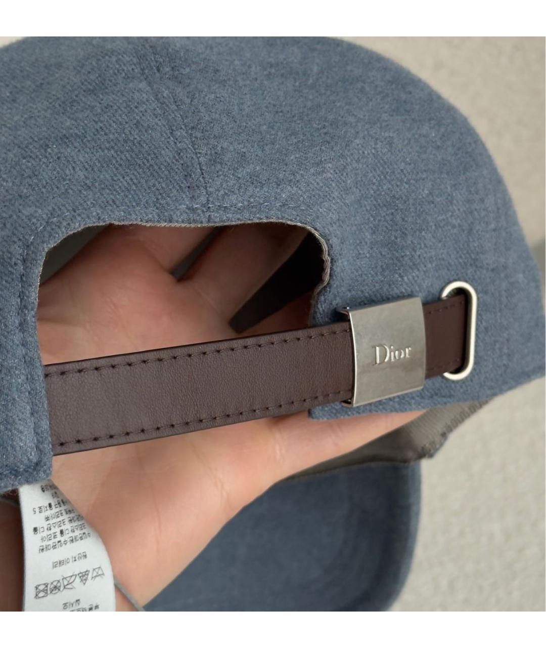 CHRISTIAN DIOR Голубая хлопковая кепка/бейсболка, фото 7
