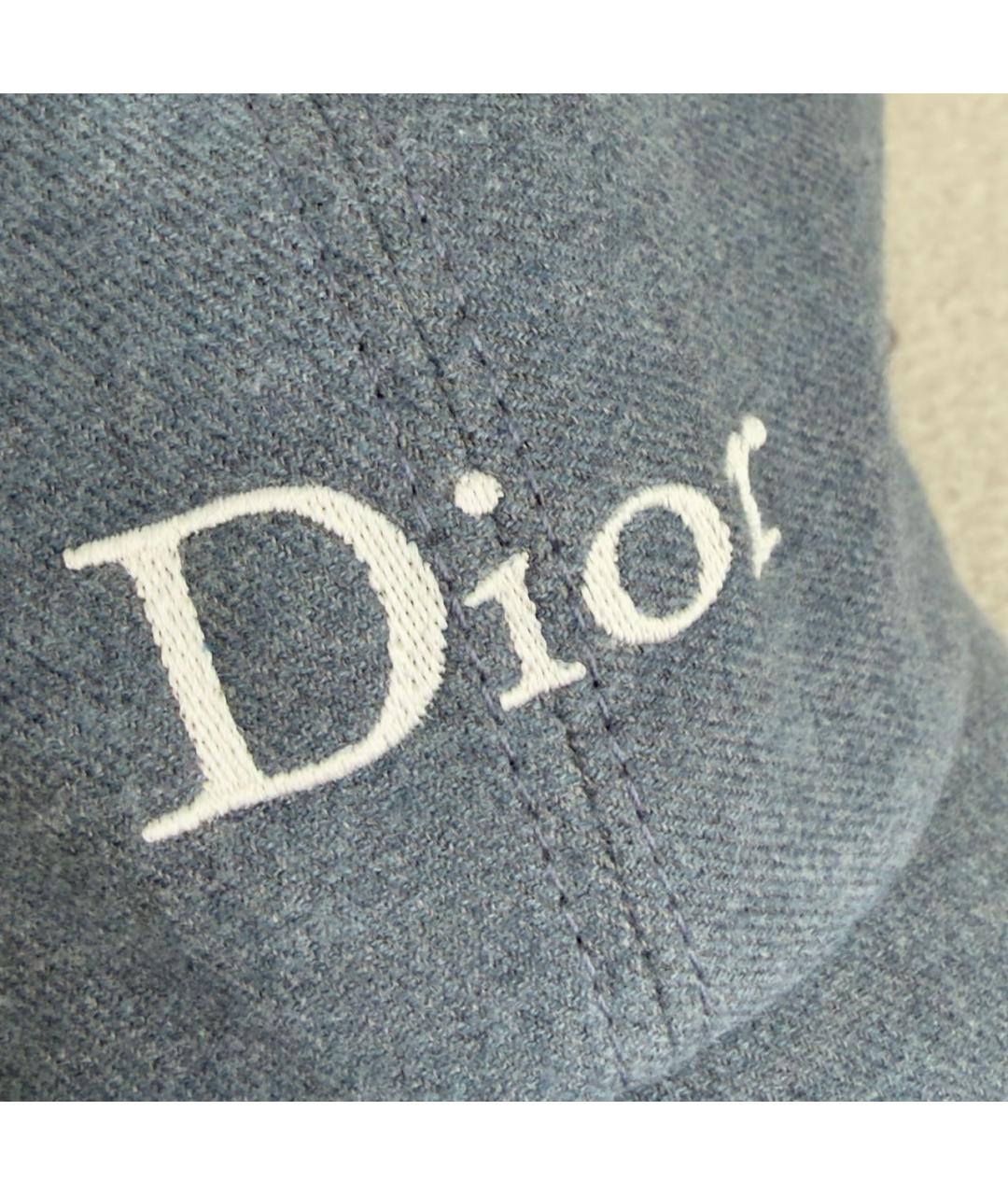 CHRISTIAN DIOR Голубая хлопковая кепка/бейсболка, фото 4