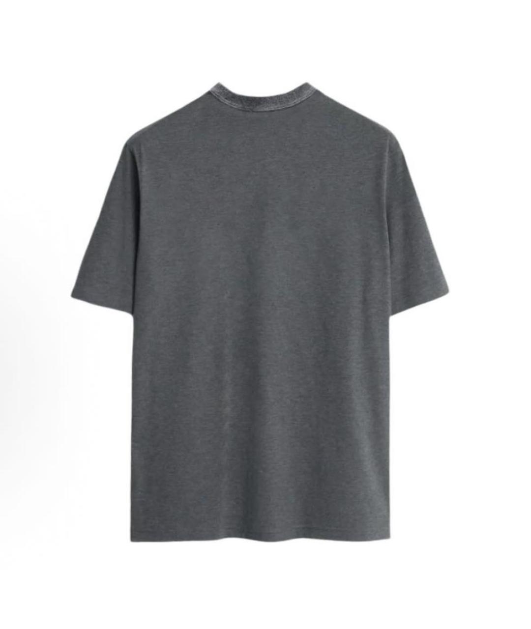 BURBERRY Серая хлопковая футболка, фото 2