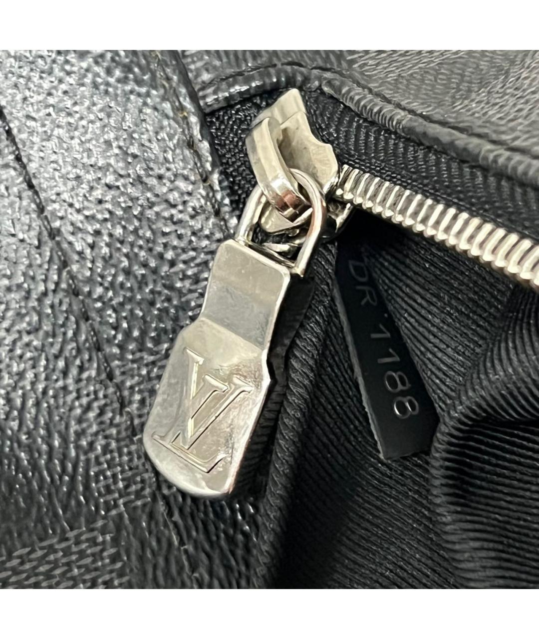 LOUIS VUITTON Антрацитовая кожаная сумка на плечо, фото 7