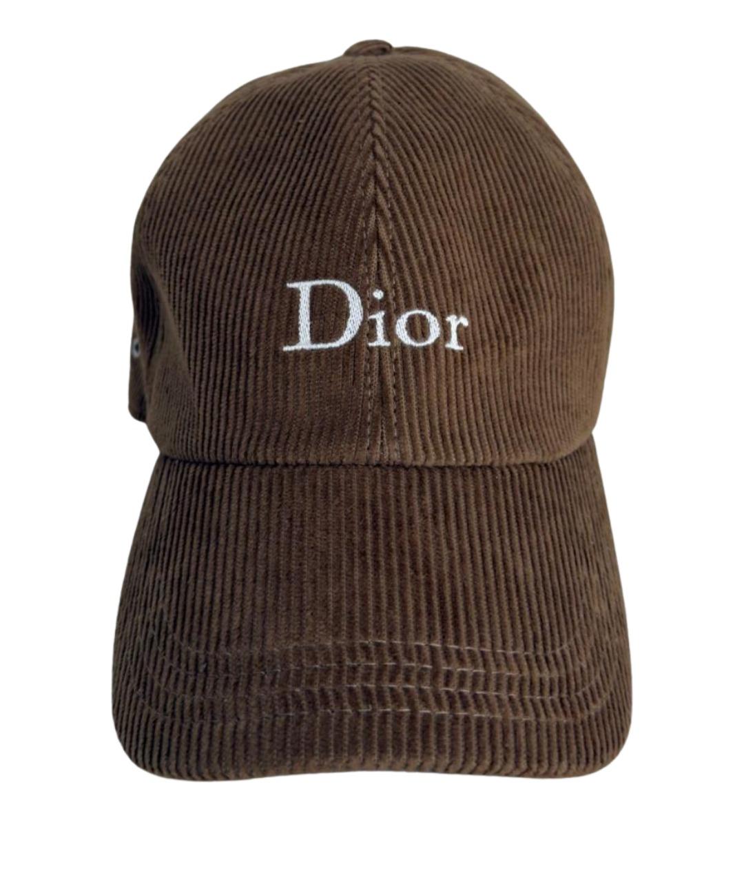 CHRISTIAN DIOR Коричневая хлопковая кепка/бейсболка, фото 1