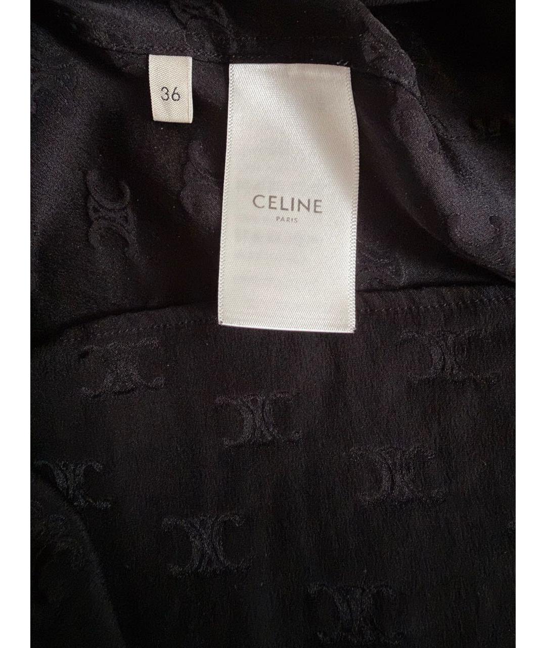 CELINE Черная шелковая рубашка, фото 3