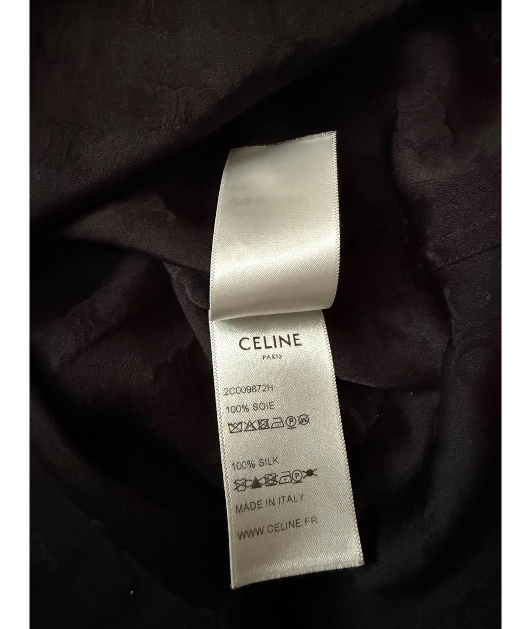 CELINE Черная шелковая рубашка, фото 4