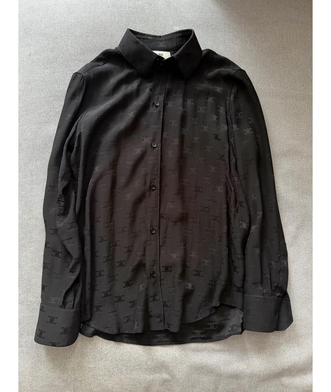 CELINE Черная шелковая рубашка, фото 6