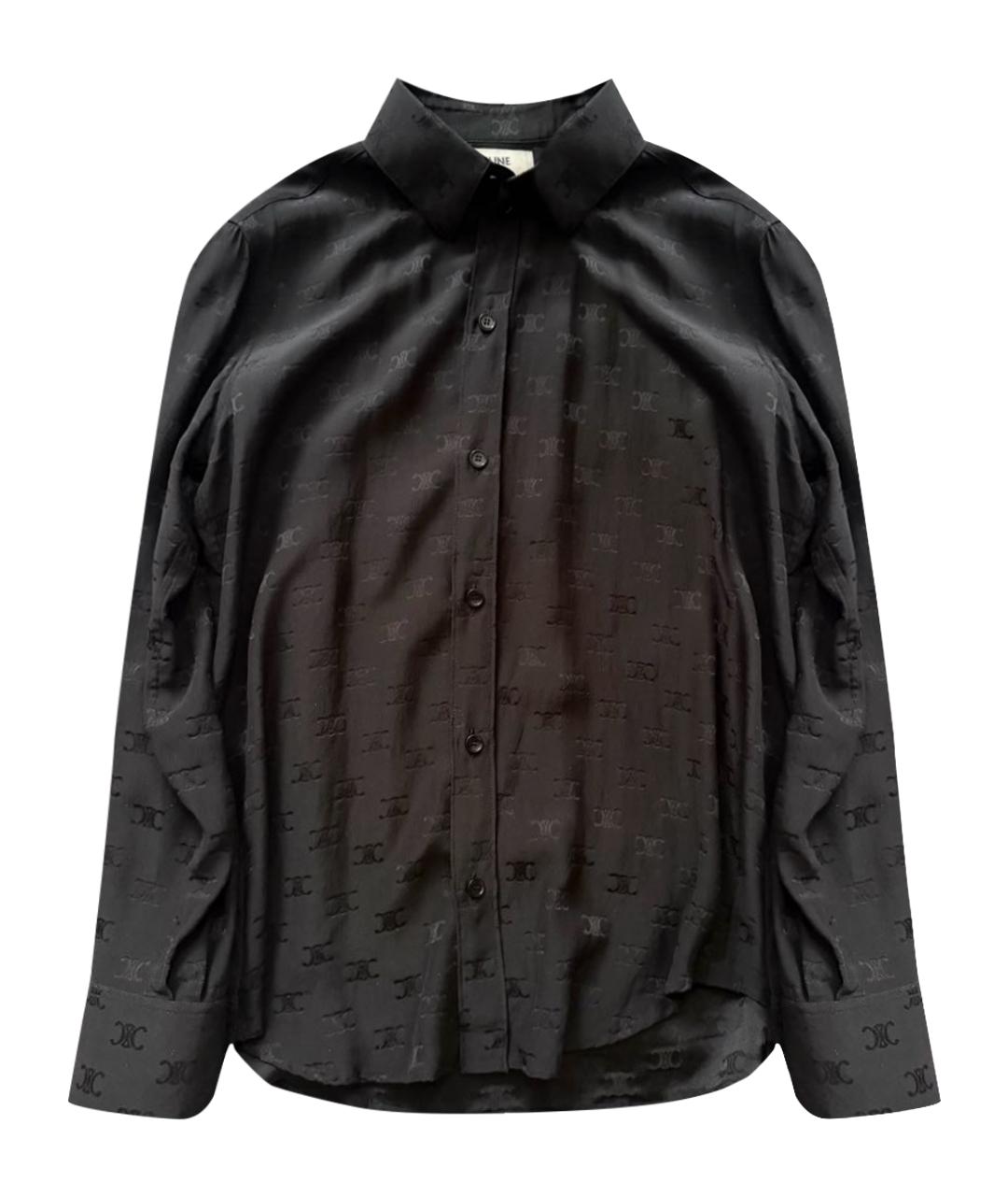 CELINE Черная шелковая рубашка, фото 1