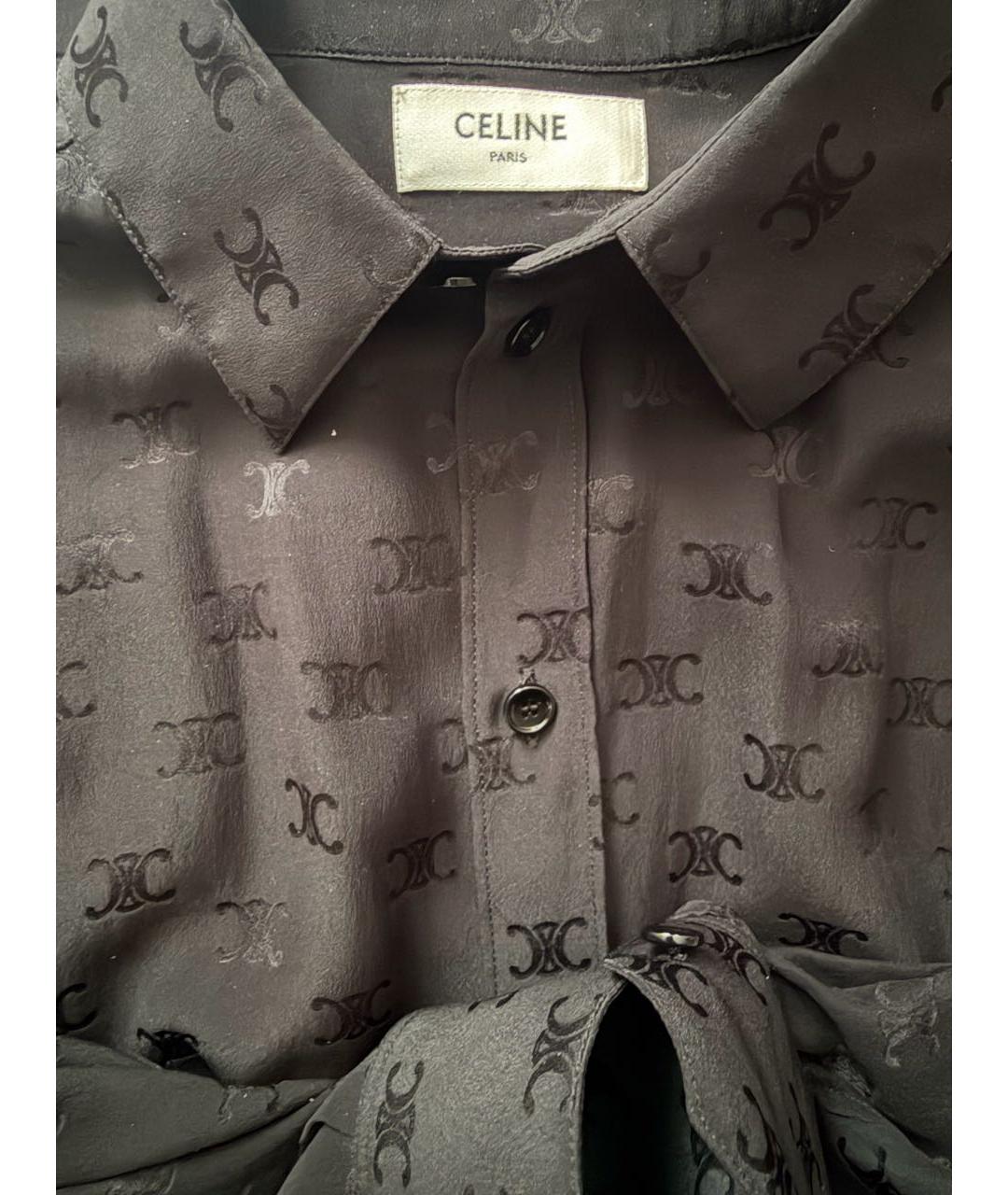 CELINE Черная шелковая рубашка, фото 5