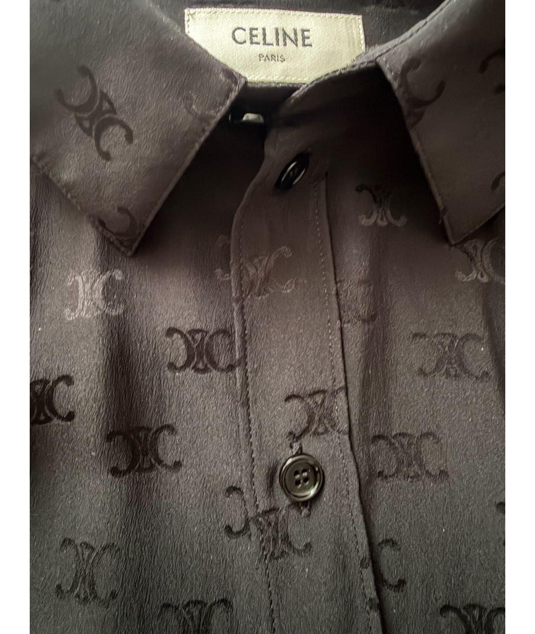 CELINE Черная шелковая рубашка, фото 2