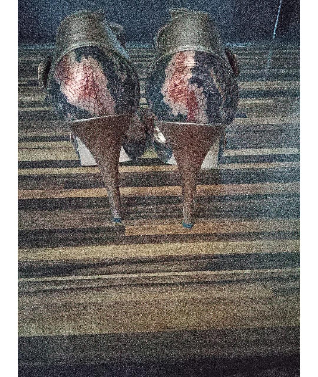 STUART WEITZMAN Коричневые кожаные босоножки, фото 4