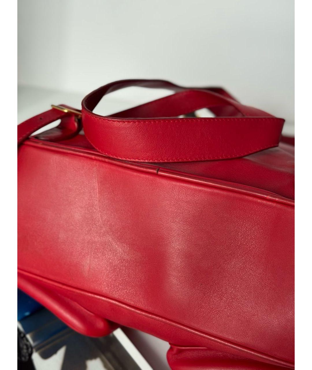 GUCCI Красный кожаный рюкзак, фото 8