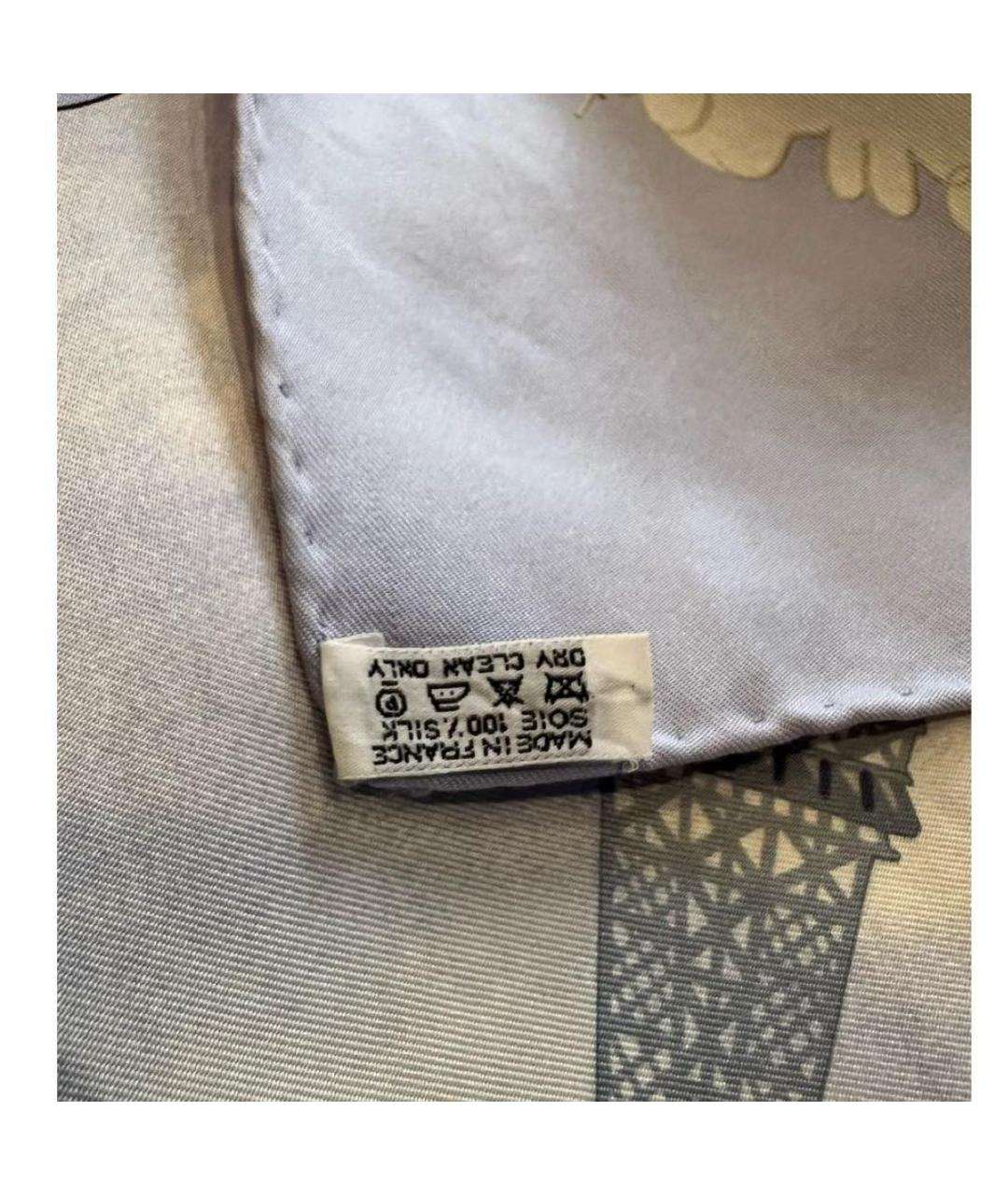 HERMES Голубой шелковый платок, фото 4