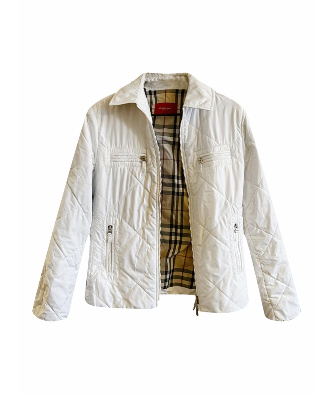 BURBERRY Белая полиэстеровая куртка, фото 1