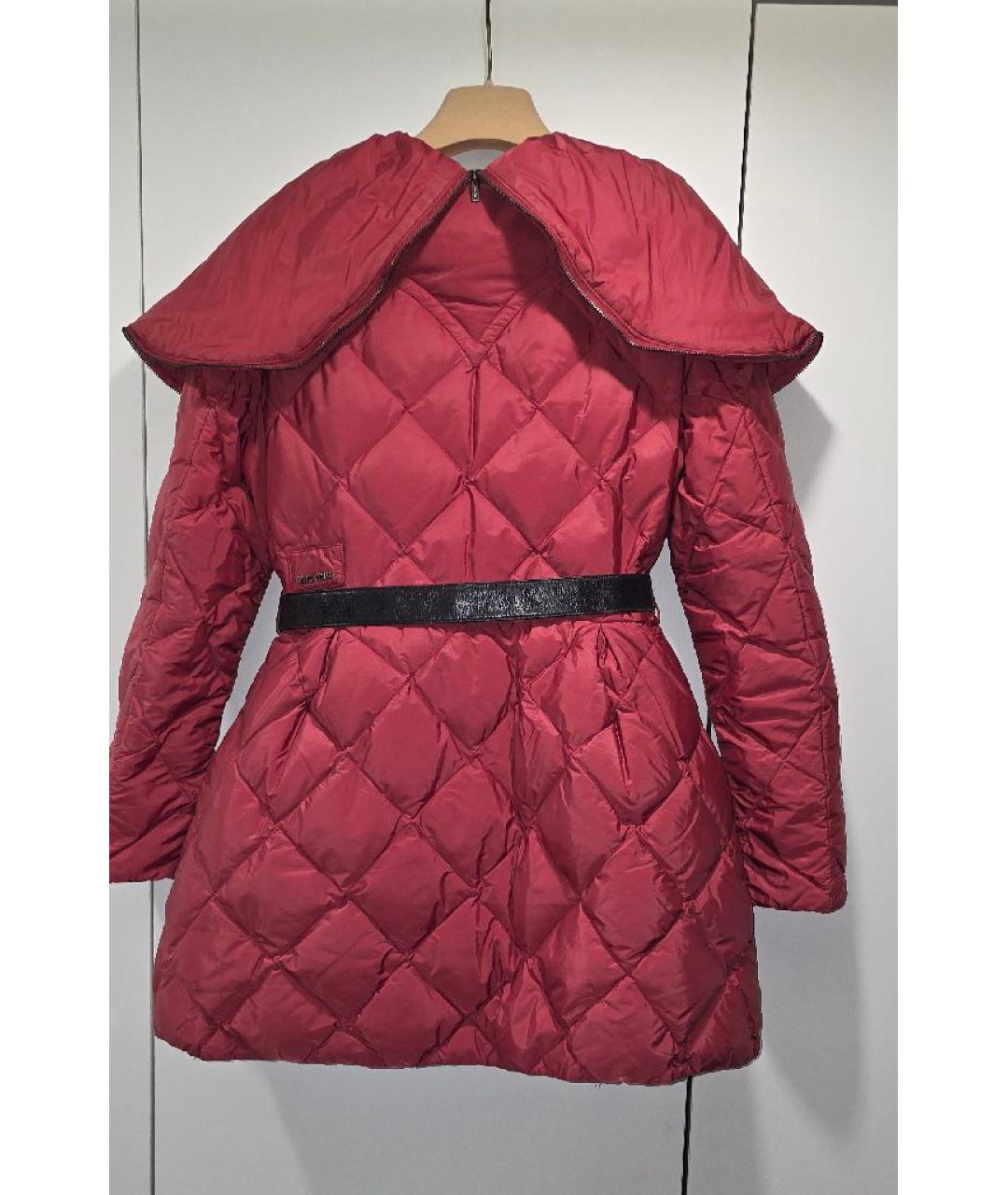 MIU MIU Коралловое полиэстеровое пальто, фото 2