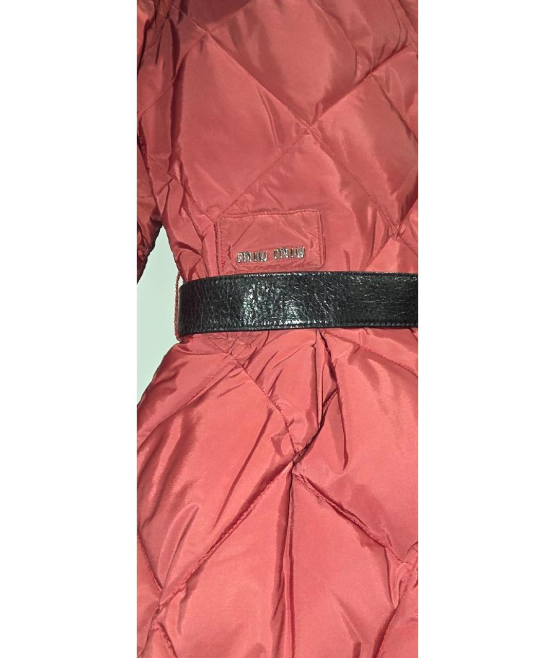 MIU MIU Коралловое полиэстеровое пальто, фото 4