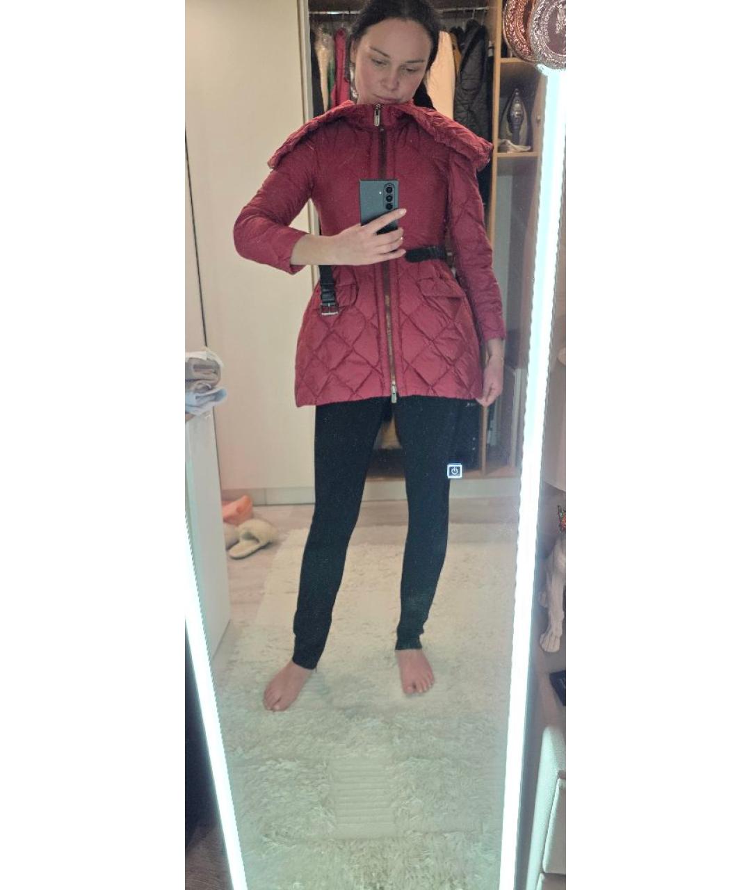 MIU MIU Коралловое полиэстеровое пальто, фото 6