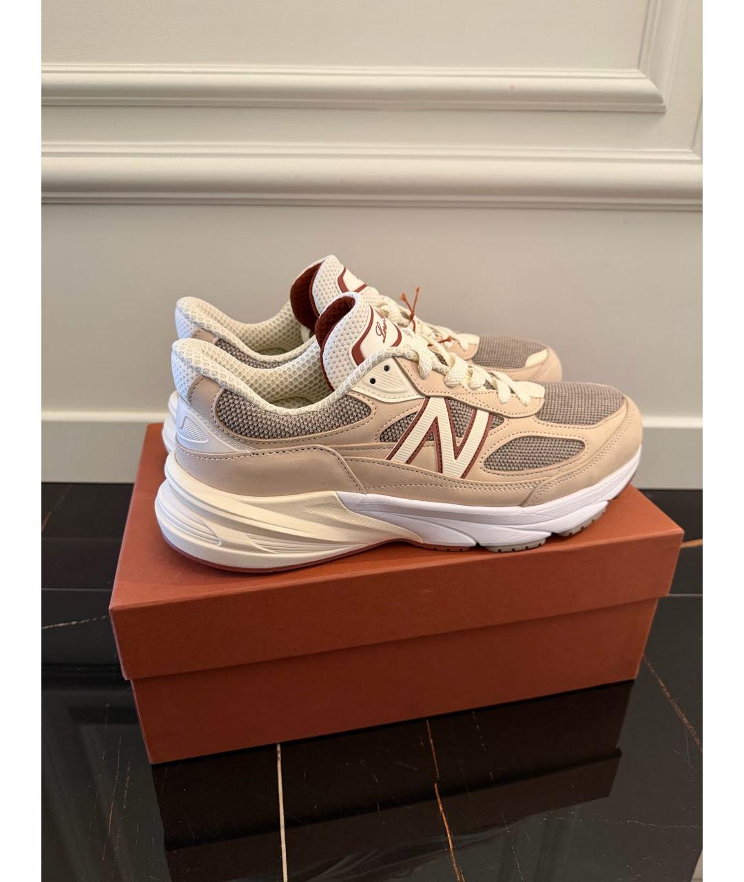 LORO PIANA Бежевые замшевые низкие кроссовки / кеды, фото 7