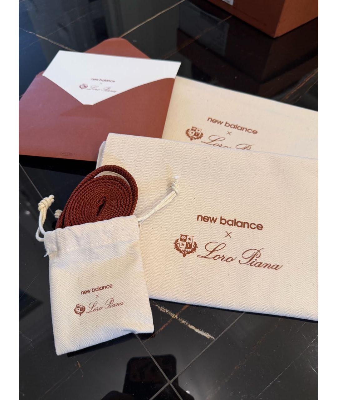 LORO PIANA Бежевые замшевые низкие кроссовки / кеды, фото 5