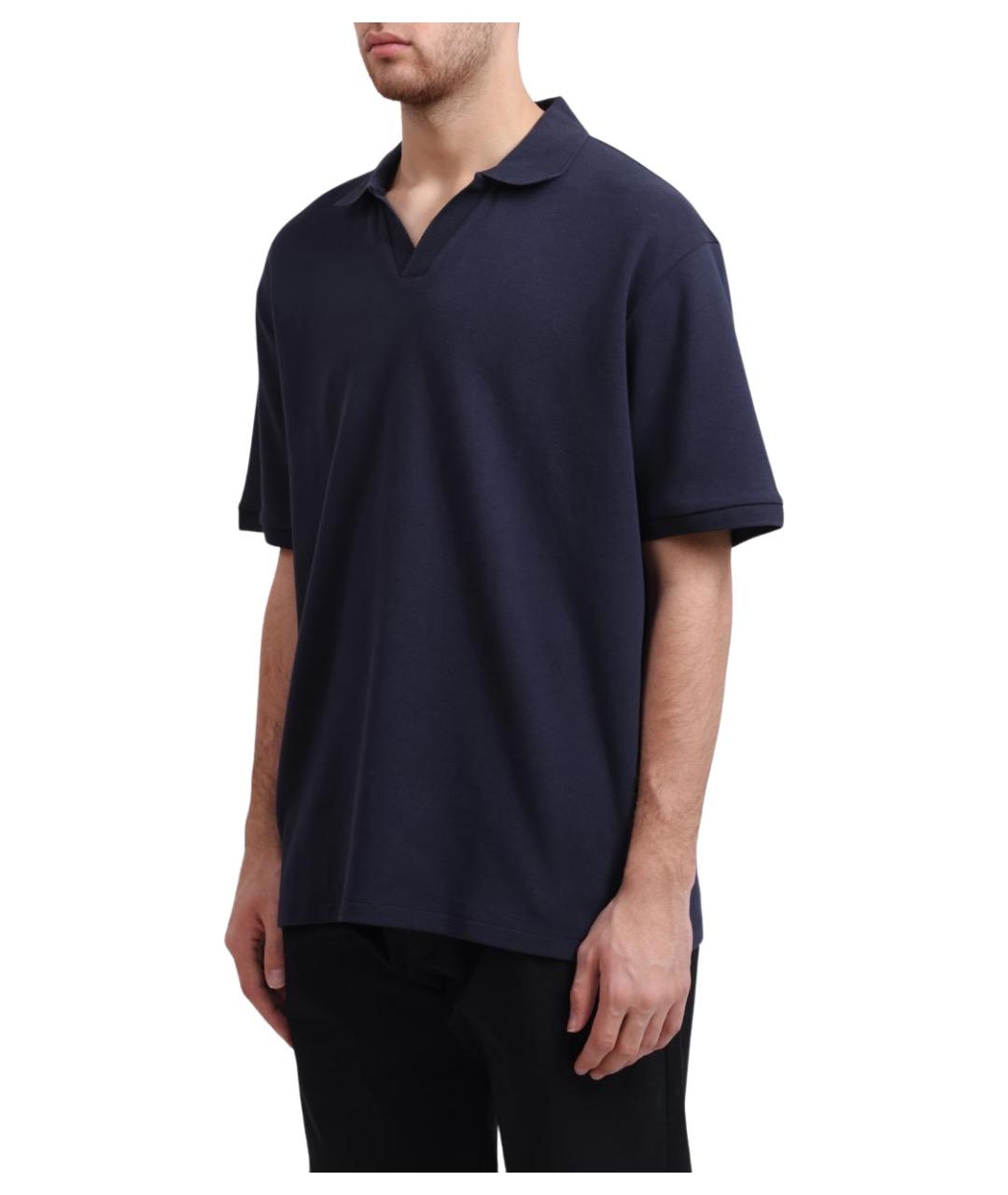 HUGO Синее хлопковое поло с коротким рукавом, фото 1