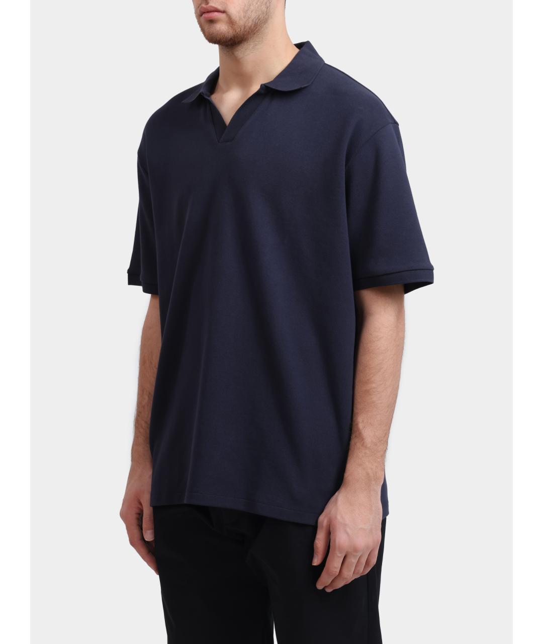 HUGO Синее хлопковое поло с коротким рукавом, фото 3