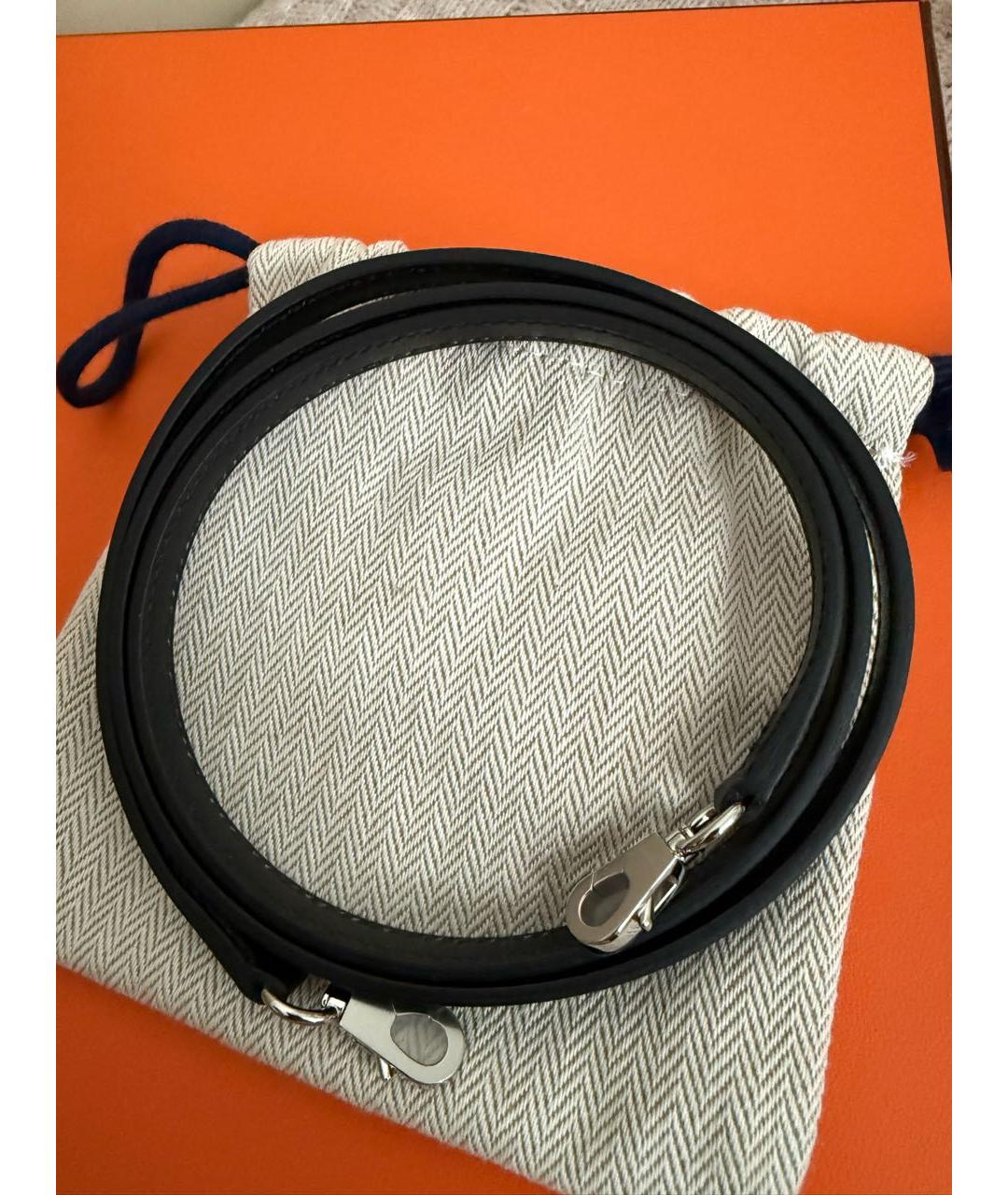 HERMES Черная кожаная сумка с короткими ручками, фото 6