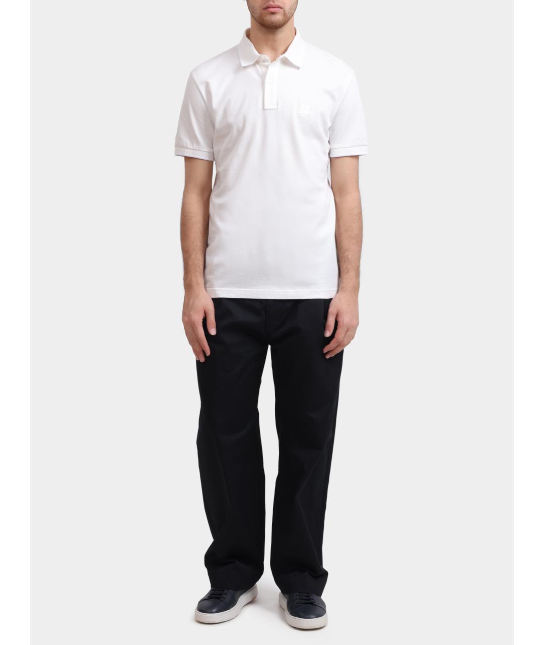 HUGO BOSS Белое хлопковое поло с коротким рукавом, фото 2