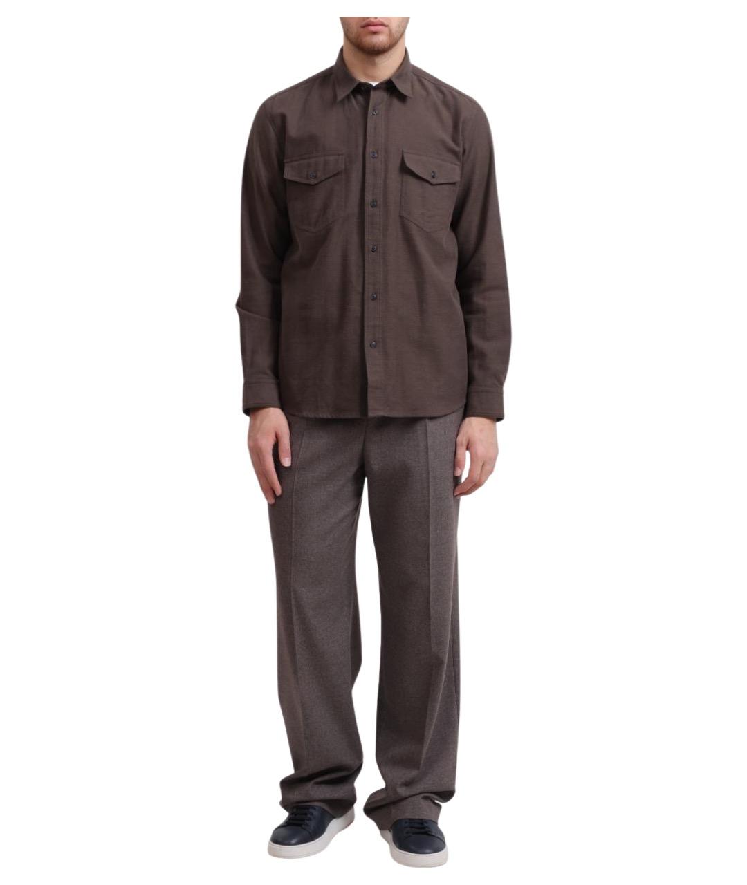 HUGO Коричневые повседневные брюки, фото 1