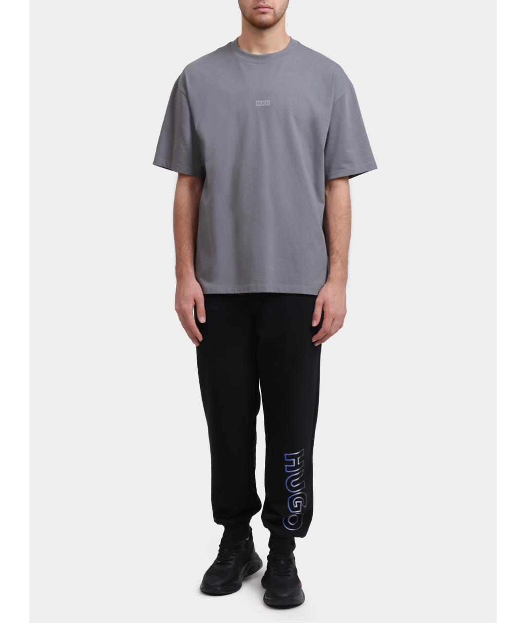 HUGO Серая хлопковая футболка, фото 2